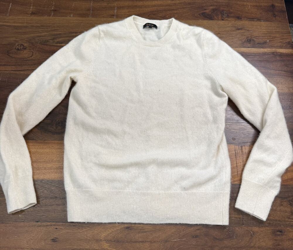 Quince Sweater women Small Beige 100% Cashmere Pullover Soft